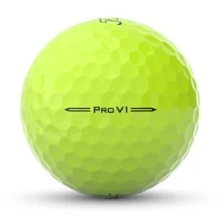 Titleist Pro V1 Yellow Golf Balls -Silver Putters titleist 2023 pro v1 yellow golf balls side stamp itempicture