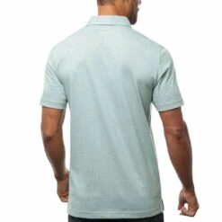 TravisMathew The Zinna Polo -Silver Putters travismathew 2023 the zinna polo heather bearl green back itempicture