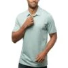 TravisMathew The Zinna Polo -Silver Putters travismathew 2023 the zinna polo heather bearl green front itempicture