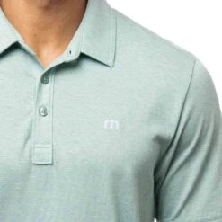 TravisMathew The Zinna Polo -Silver Putters travismathew 2023 the zinna polo heather bearl green logo itempicture