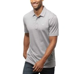 TravisMathew The Zinna Polo -Silver Putters travismathew 2023 the zinna polo heather grey front itempicture