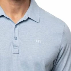 TravisMathew The Zinna Polo -Silver Putters travismathew 2023 the zinna polo heather light blue logo itempicture