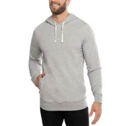 TravisMathew Cloud Hoodie -Silver Putters travismathew cloud hoodie heather grey front itempicture