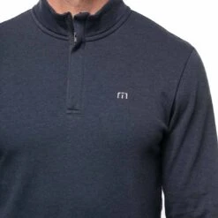 TravisMathew Cloud Quarter Zip 2.0 -Silver Putters travismathew cloud quarter zip 2 0 heather blue logo itempicture