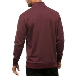 TravisMathew Cloud Quarter Zip 2.0 -Silver Putters travismathew cloud quarter zip 2 0 heather dark red back itempicture