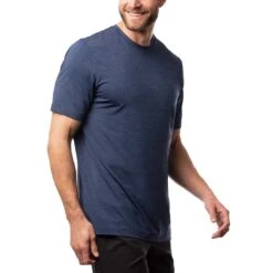 TravisMathew Scenic Vista Active Tee -Silver Putters travismathew scenic vista active tee heather blue side itempicture