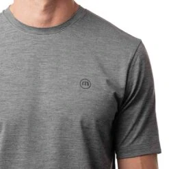 TravisMathew Scenic Vista Active Tee -Silver Putters travismathew scenic vista active tee heather grey logo itempicture