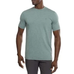 TravisMathew Scenic Vista Active Tee -Silver Putters travismathew scenic vista active tee heather silver pine front itempicture