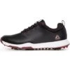 TravisMathew Cuater The Ringer Spiked Golf Shoes Black/Ruby Wine -Silver Putters travismathew the ringer spiked golf shoes black ruby wine profile itempicture