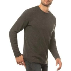 TravisMathew Cloud Waffle Crew -Silver Putters travismathew waffle cloud crew charcoal side itempicture