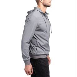 TravisMathew Wanderlust Full Zip Hoodie -Silver Putters travismathew wanderlust full zip hoodie quiet shade side itempicture