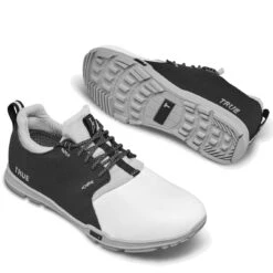 TRUE Linkswear Original 1.2 Golf Shoes White/Black -Silver Putters true linkswear original 1 2 golf shoes white black pair itempicture